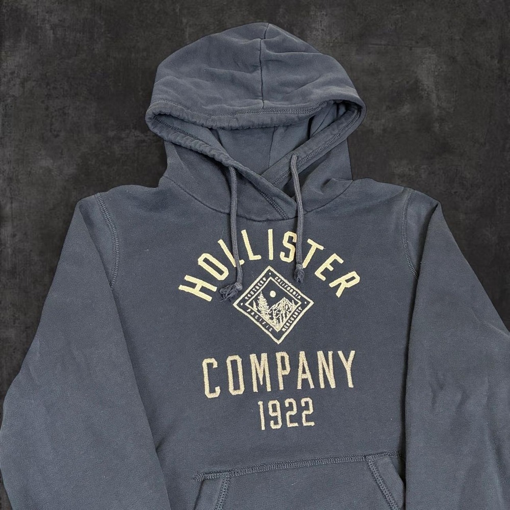 Y2K Hollister Company 1922 Navy Blue Pullover Hoodie Men's Size Medium